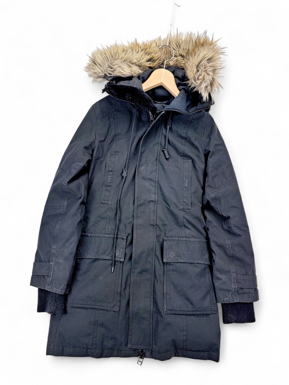 Tna Goose Down Parka with Fur-Trimmed Hood XS